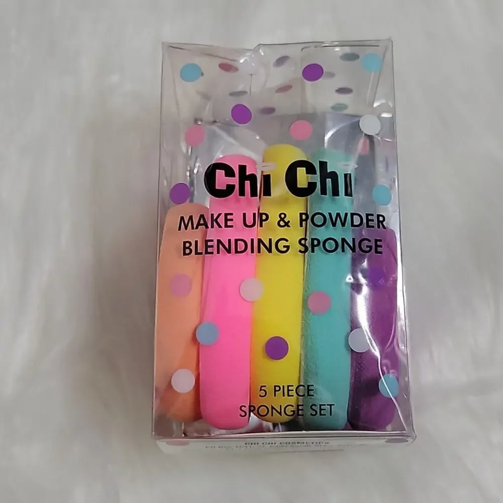 Chi Chi Cosmetics Makeup & Powder Blending Sponges NEW Set of 5